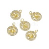 Real 18K Gold Plated Brass Micro Pave Clear Cubic Zirconia Pendants KK-E068-VB409-8-4