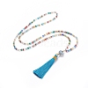 Polyester Tassel Pendant Necklaces NJEW-JN02621-2
