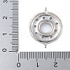 Rack Plating Brass Clear Cubic Zirconia Donut Connector Charms KK-A234-030P-02-4