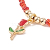 3Pcs 3 Style Glass Seed & Brass Heart Beaded Necklaces Set NJEW-JN03965-8
