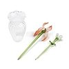 Handmade Lampwork Birthday Flower & Vase Set for Tabletop Display LAMP-D007-002H-3
