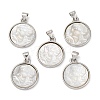 Natural White Shell Carved Cameo Lady Pendants KK-D537-01P-03-1