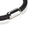 Natural Amethyst Round Bead Braided Leather Cord Bracelets for Men Women BJEW-A009-11P-10-3