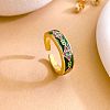 Brass Enamel Cuff Open Rings for Women WG44DD4-02-1