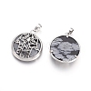 Natural Snowflake Obsidian Pendants G-L512-J04-2