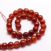 Dyed Natural Agate Faceted Round Beads Strands G-E320B-8mm-08-2
