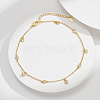 925 Sterling Silver Cable Chain Anklet AJEW-Z029-08G-2