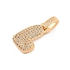 Brass Micro Pave Clear Cubic Zirconia Pendants KK-B099-01G-L-2