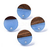 Resin & Walnut Wood Stud Earring Findings MAK-N032-007A-H02-2