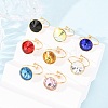 304 Stainless Steel with Glass Cuff Rings for Women RJEW-K309-41C-1