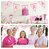 AHADEMAKER Paper Banners & Breast Cancer Awareness Ribbon Pendant Decoration DIY-GA0004-05-5
