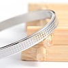 Tarnish Resistant Carve Rhombus 304 Stainless Steel Bangles BJEW-H0003-24A-2