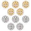 SUNNYCLUE 10Pcs 2 Colors Rack Plating Brass Micro Pave Clear Cubic Zirconia Beads ZIRC-SC0001-23-1