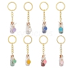 8Pcs Iron Alloy Glass Enamel Keychains KEYC-JKC01153-1