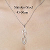 Non-Tarnish 201 Stainless Steel Hollow Tulip Pendant Necklace NJEW-OY001-57-3