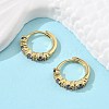 Real 18K Gold Plated Brass Cubic Zirconia Huggie Hoop Earrings EJEW-C012-08-3