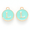 Golden Plated Alloy Enamel Charms ENAM-S118-05L-1