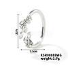 Fashionable European and American Style Brass Rhinestones Leaf Cuff Ring for Women SP8903-7-1