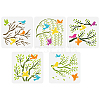 5Pcs 5 Styles Branch Theme PET Hollow Out Drawing Painting Stencils DIY-WH0394-0149-1