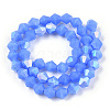 Imitation Jade Bicone Frosted Glass Bead Strands X-EGLA-A039-J6mm-MB04-3