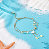 1Pc Heart Stainless Steel Shell Anklets AJEW-LP0007-57-3