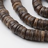 Natural Coconut Flat Round Bead Strands COCB-O003-10A-1