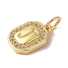 Real 18K Gold Plated Brass Micro Pave Clear Cubic Zirconia Pendants KK-L216-002G-J-2
