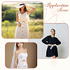Cloth Woven Rhombus with Wood Chain Belts for Women AJEW-WH20019-125B-5