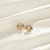 925 Sterling Silver Micro Pave Cubic Zirconia Studs Earrings EJEW-K284-03G-2