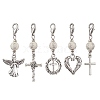 Alloy Angel & Cross Pendant Decoration HJEW-JM02197-1