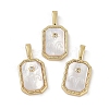 Rack Plating Brass Micro Pave Cubic Zirconia Pendants KK-U032-90G-11-1