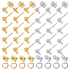120Pcs 2 Color Iron Ball Stud Earring Findings DIY-UN0004-38-1