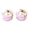 Brass Huggie Hoop Earrings LS-EJEW-S209-01E-3