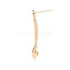 Brass Pave Clear Cubic Zirconia Stud Earring Findings KK-N216-547-3