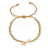 Golden Tone Daisy Braided Bead Bracelets WY1454-1-1