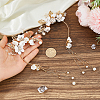 2Pcs 2 Styles Flower Crystal Rhinestone & Plastic Pearl Cuff Earrings EJEW-FH0001-13G-3
