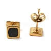 Ion Plating(IP) 304 Stainless Steel Square Stud Earrings EJEW-C114-06G-01-1