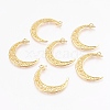 Tibetan Style Alloy Hollow Moon  2-Loop Link Pendants TIBEP-5312-G-LF-2