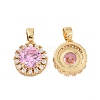 Brass Micro Pave Cubic Zirconia Charms KK-E068-VC423-1