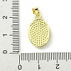 Rack Plating Brass Pave Natural Shell Pendants KK-A204-01A-02G-3