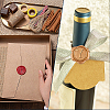 1Pc Golden Tone Brass Wax Seal Stamp Heads with Bamboo Stick Shaped Handles STAM-CP0001-05Y-7
