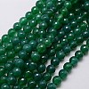 Natural Green Onyx Agate Beads Strands G-G580-8mm-23-1