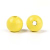 Spray Painted Round Natural Schima Wood Beads WOOD-A018-12mm-04-2