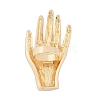 Palm Hand Alloy Open Cuff Rings for Women RJEW-Z047-02G-4