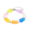 Bear Resin Link Bracelets BJEW-JB06483-1