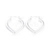 Heart 304 Stainless Steel Hoop Earrings for Women EJEW-A125-36S-4