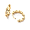 Clear Cubic Zirconia Oval Hoop Earrings EJEW-P199-06G-2