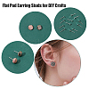 DICOSMETIC 20Pcs 925 Sterling Silver Flat Round Stud Earring Findings STER-DC0001-28-5