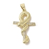 Brass Micro Pave Clear Cubic Zirconia Pendant KK-R162-031G-1