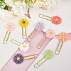 40Pcs 10 Colors Resin Flower Paper Clips AJEW-AB00177-4